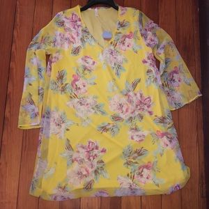 Pink Blush Size Small Floral Maternity Dress, new with tags